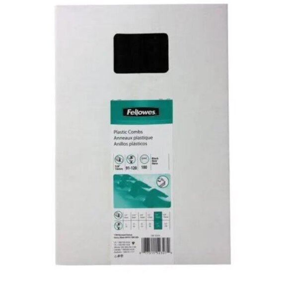 5/8" Black Plastic Binding Combs (100 Pack) - Picture 2 of 9